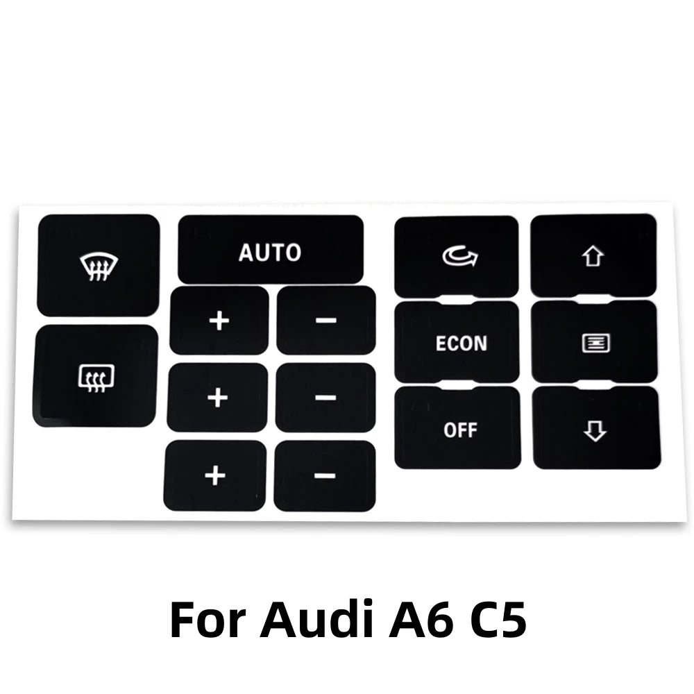 For Audi A6 C6 Button Sticker Interior Replacement Parts Button Repair Trim For Audi A6 4F 2004-2011 Climate Control Panel Cover