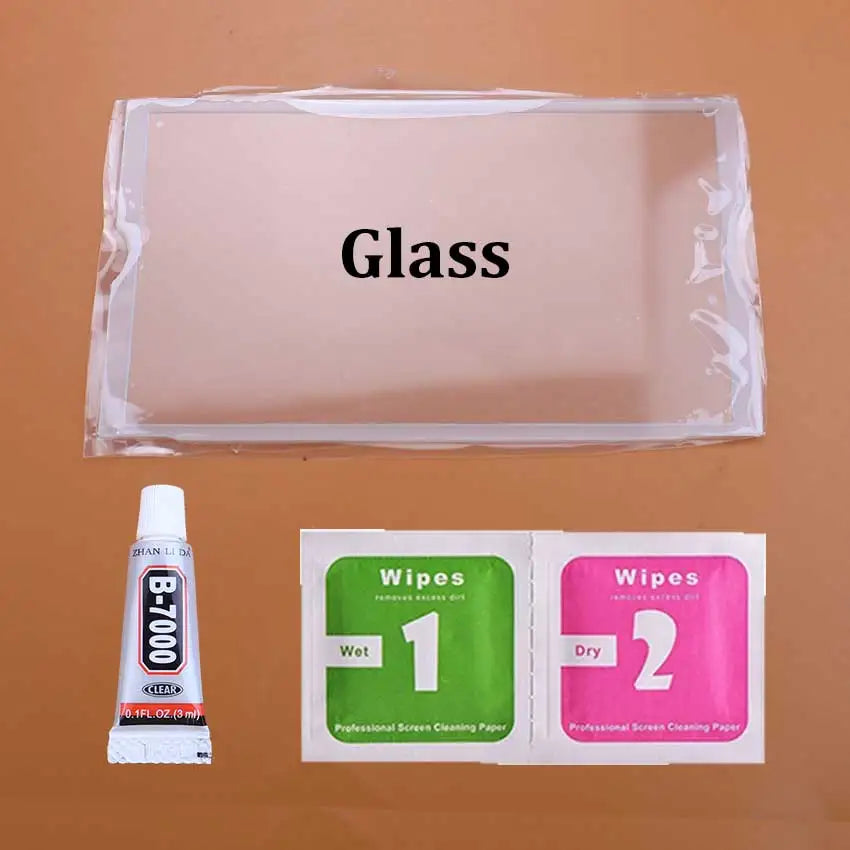 Plastic Glass Mirror Display Screen Lens Cover For PSP 2000 3000 PSP2000 Game Console Transparent Panel Frame Glue Alcohol Pack