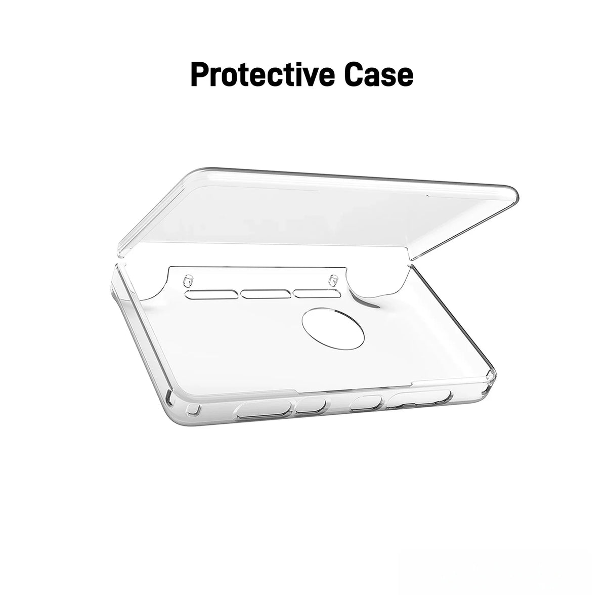 For AYN THOR Handheld Game Console - White TPU Grip + Hard Carrying Case + Tempered Glass Screen Protector Full Protective Combo