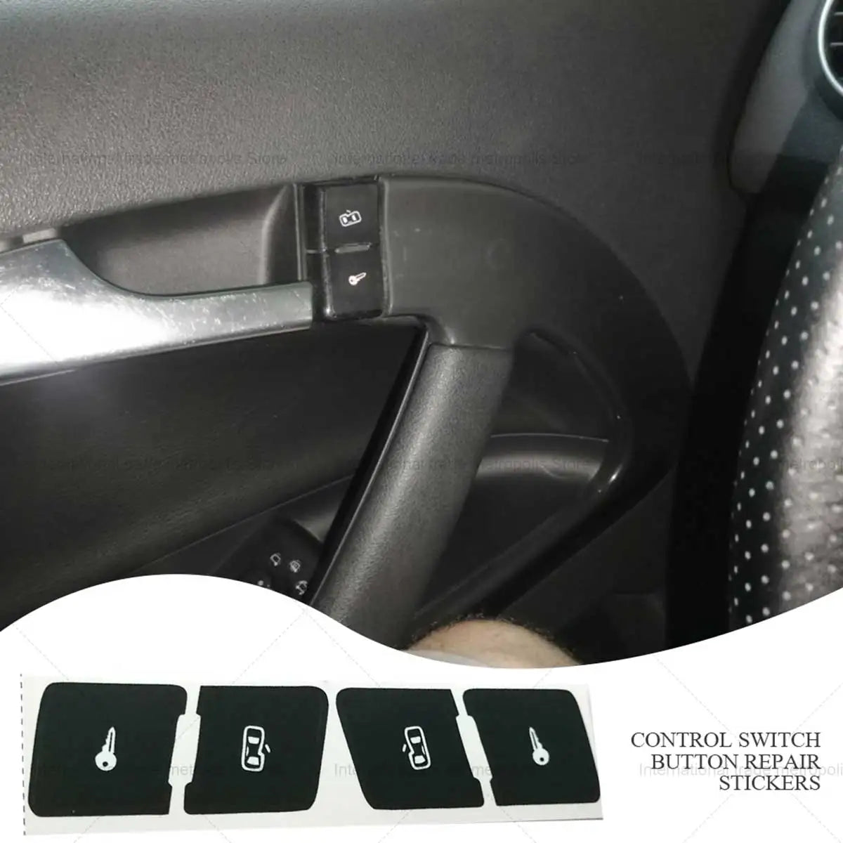 Left+Right Matte Black Car Door Lock Control Switch Button R