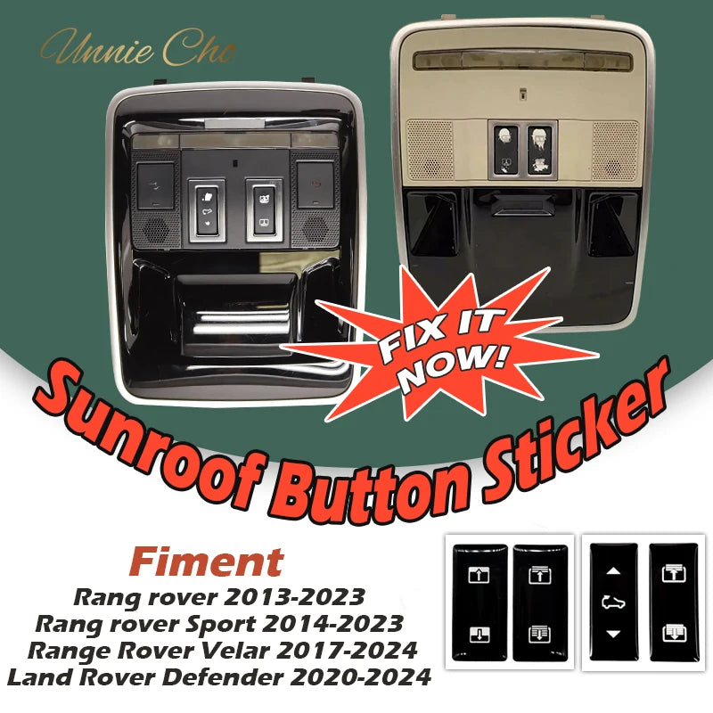 Sunroof Button Repair Sticker Kit For Range Rover Sport Vela