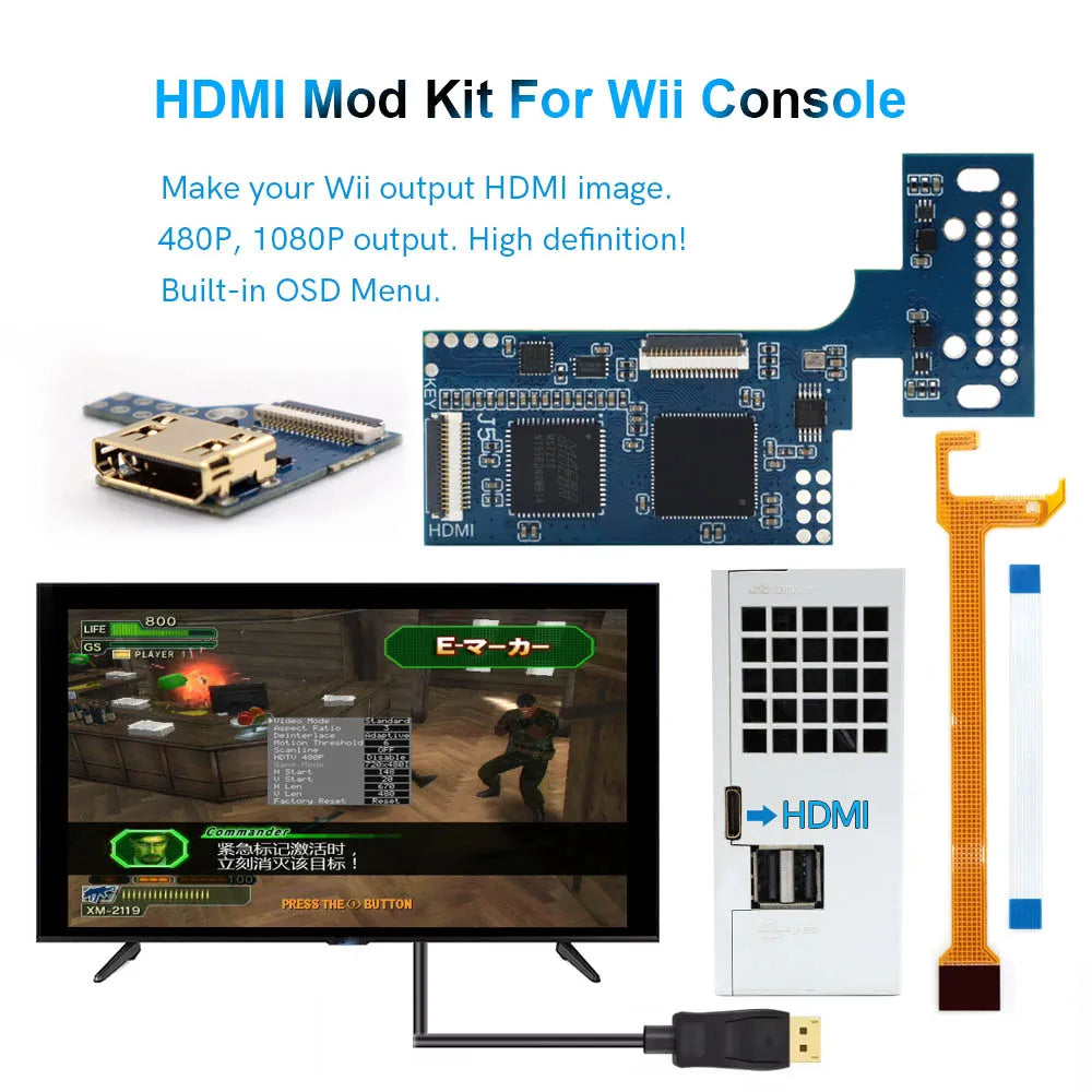 480P 1080P For Wii HDMI Kit Imbeded Digital To Digital HD TV