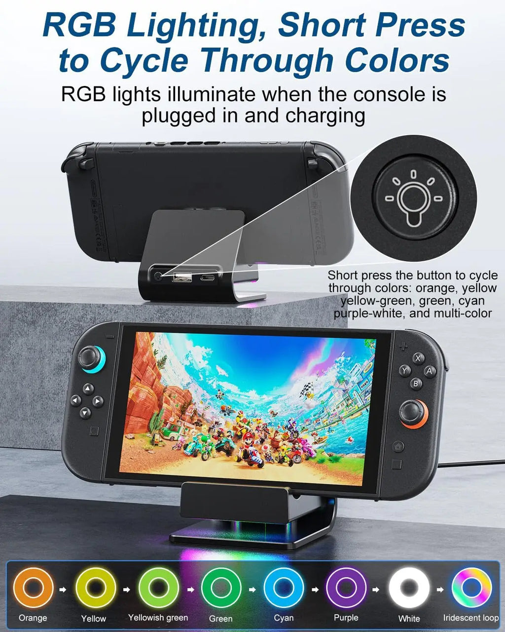 AOLION Fast Charging Adjustable RGB For Switch 2 Host Chargi