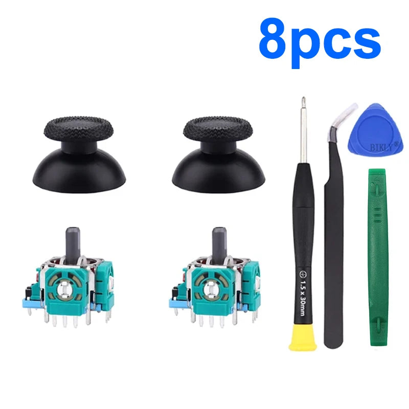 8 in 1 Replacement Joystick Kit for PS5 Controller with Screwdriver 3D Analog Thumb Sticks Repair Kits
