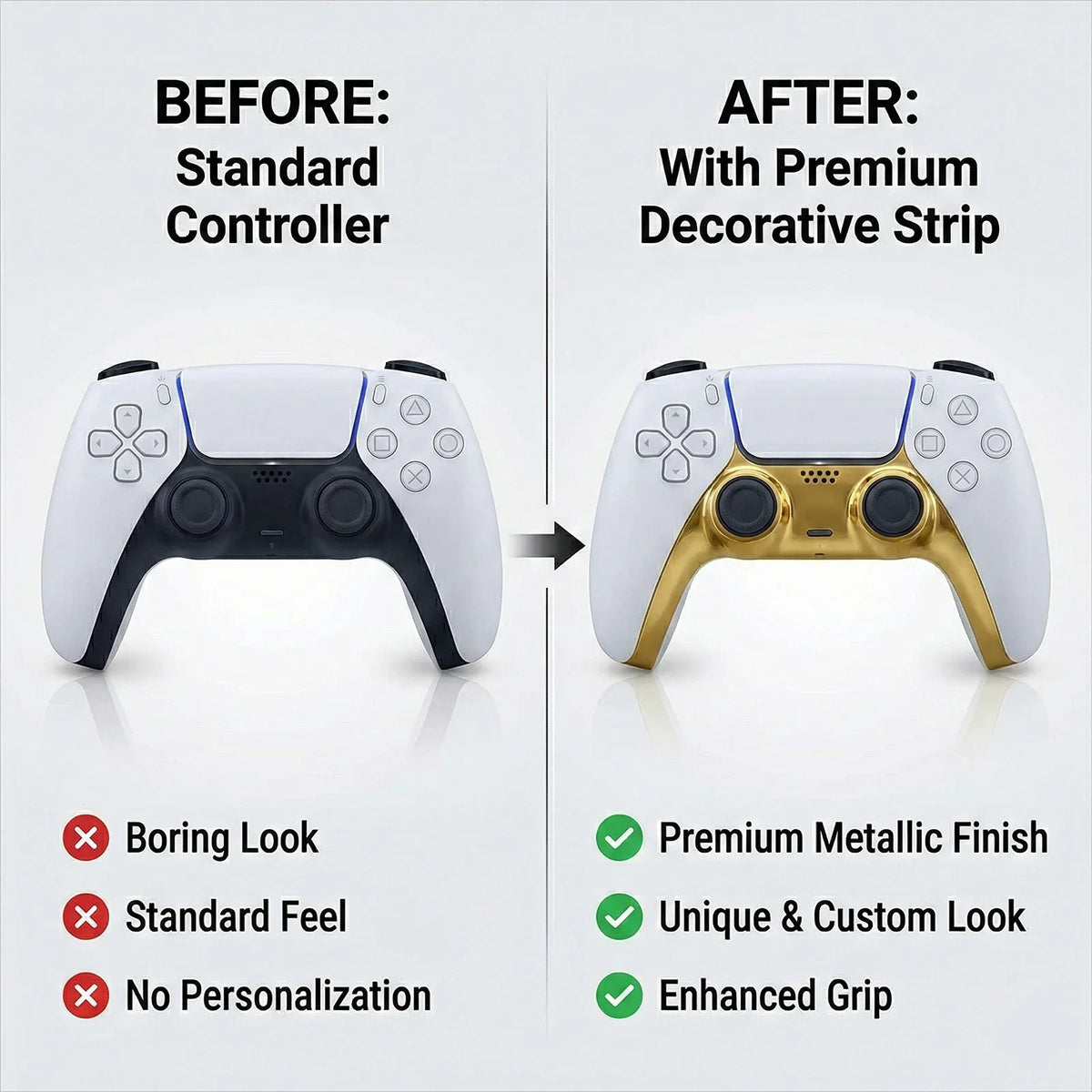 Decorative Strip for PS5 Controller Joystick Chrome Handle C