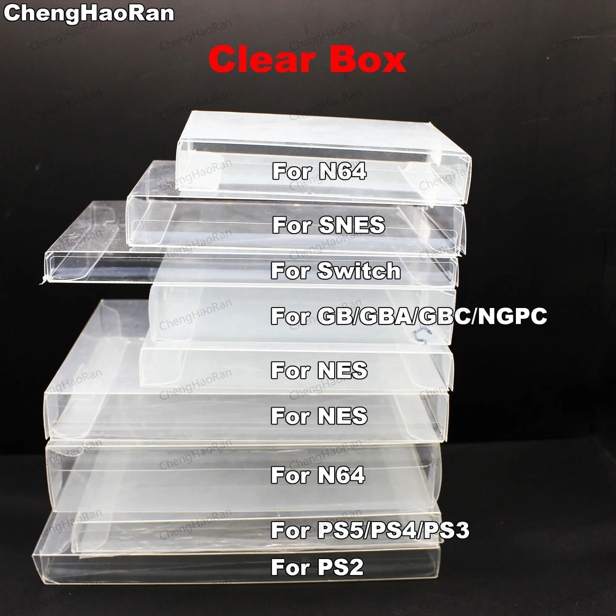 1piece Clear Transparent Game Cartridge Box Case Games Plast