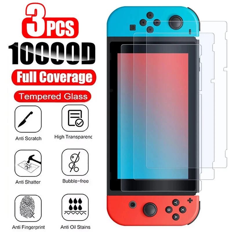 1-3PCS Tempered Glass Protective Film for Nintendo Switch NS
