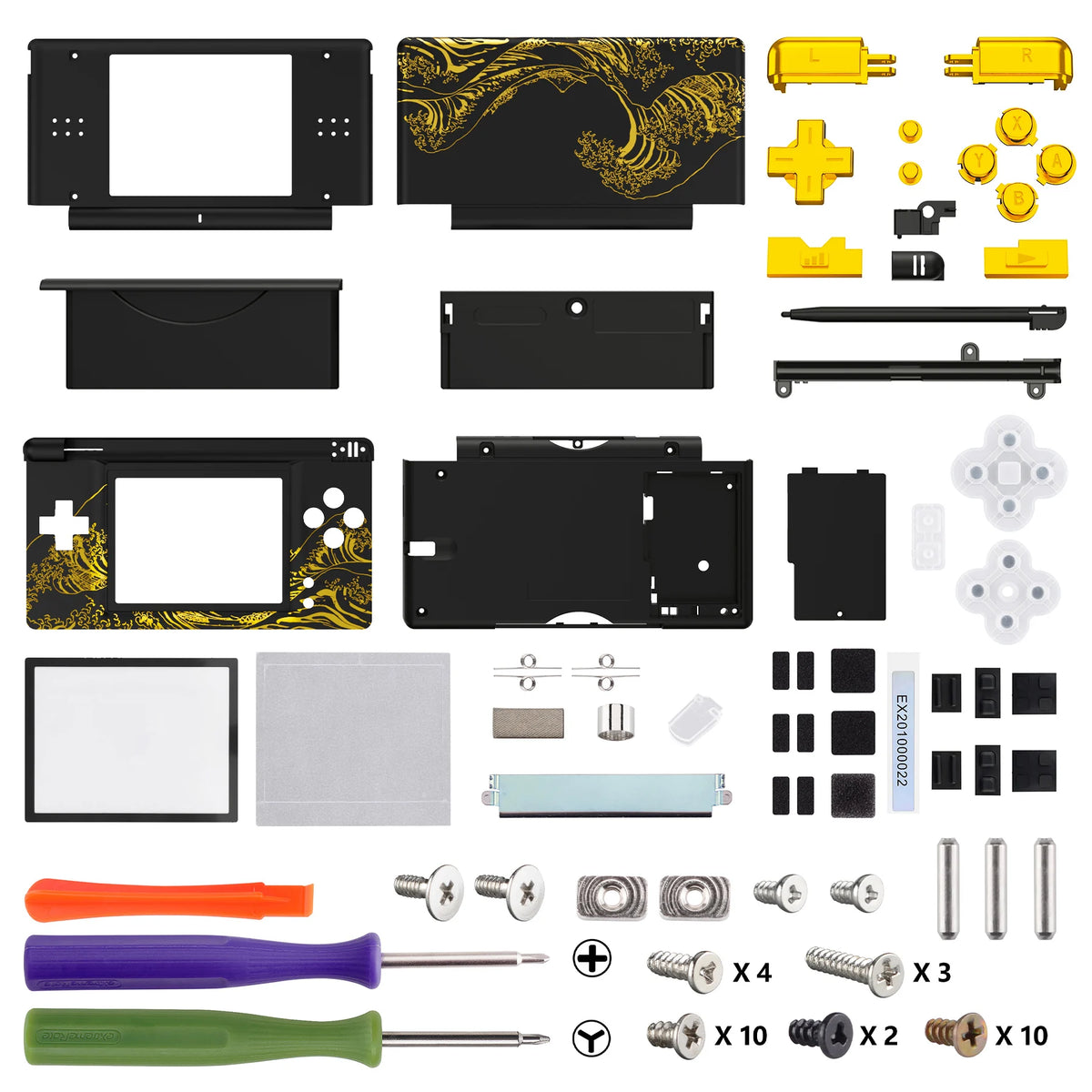 eXtremeRate Replacement Full Housing Shell for Nintendo DS Lite Case Cover with Buttons Screen Lens for NDSL - Single Series