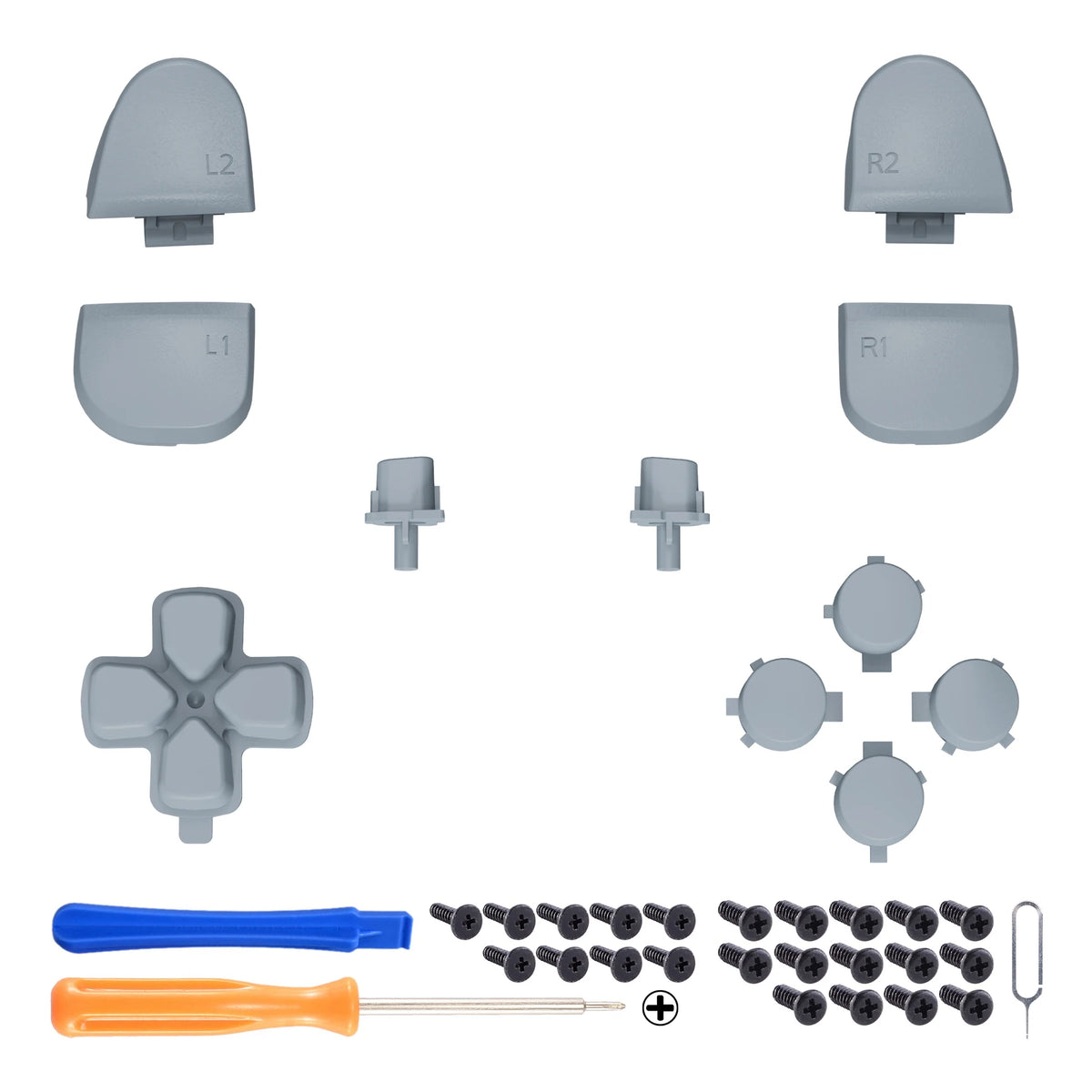 eXtremeRate Replacement D-pad R1 L1 R2 L2 Triggers Face Buttons Full Set Buttons For ps5 Controller BDM-030/040/050/060