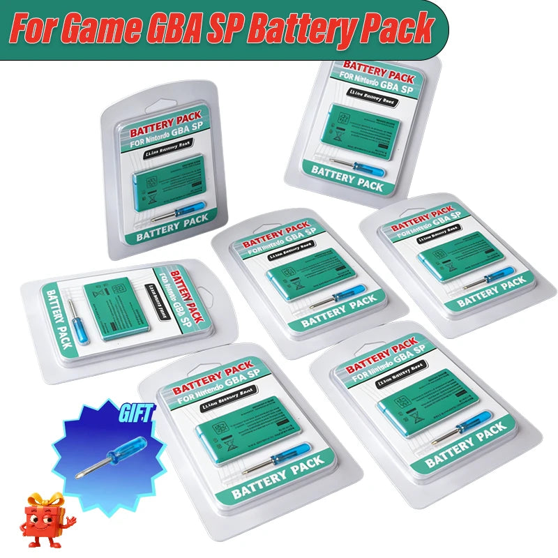850mAh Rechargeable Battery&Screwdriver Kit For Game GBA SP 