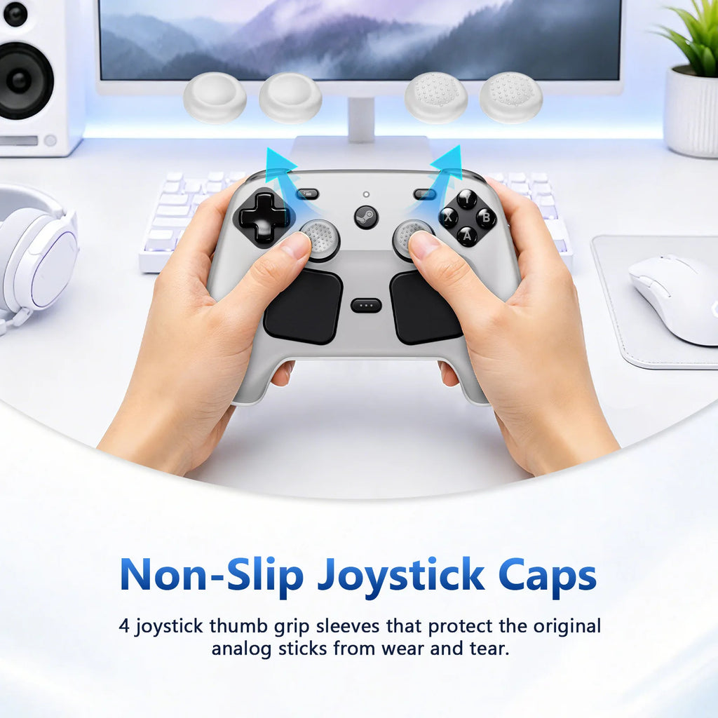 Silicone Game Controller Case With Joystick Cap For Steam Co
