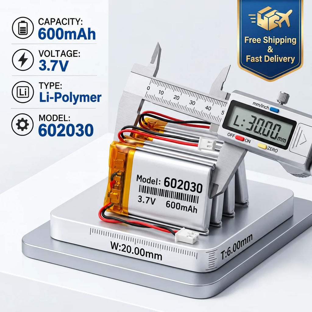 3.7V 600mAh 602030 Lipo Battery for Handheld Game Console MP