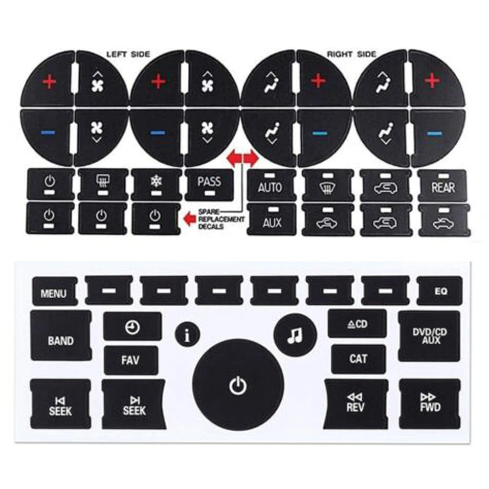 Car AC Dash Button Repair Kit Sticker Dash Board Decal for B