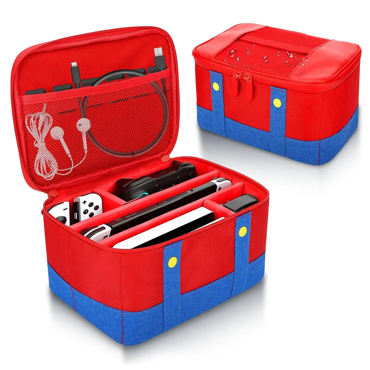 Cute Waterproof Oxford Carry Case for Nintendo Switch 2/1/Lite/OLED Portable Travel Messenger Storage Bag for Console Do