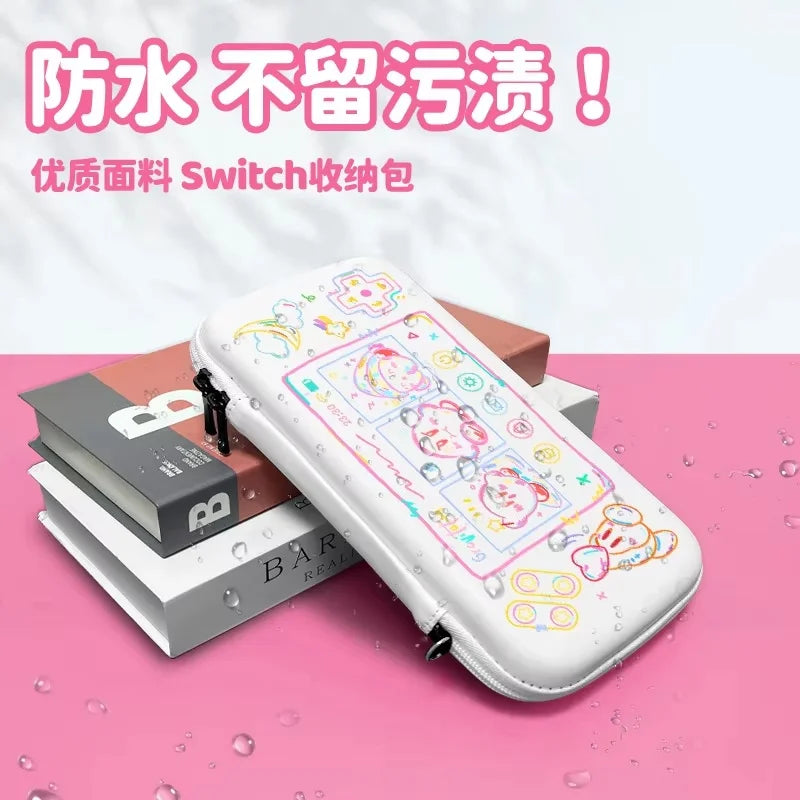 Switch Carrying Case Kirby White Portable Handle Hard Protec