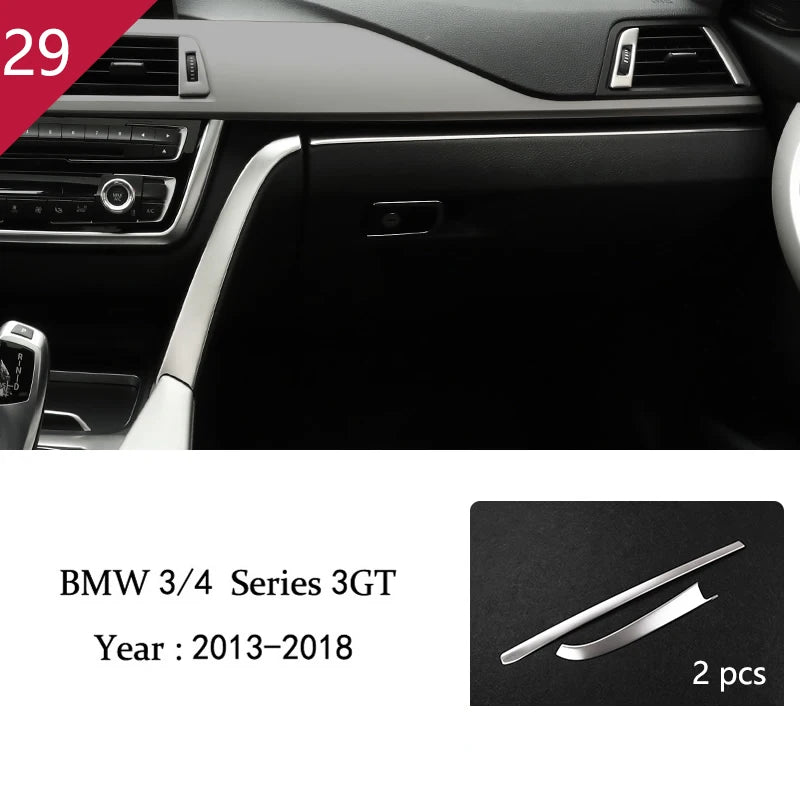 For BMW 3 4 Series 3GT F30 F32 F34 Car Styling interior Gearshift AC CD button Panel Door Armrest Decoration Cover Trim Sticker