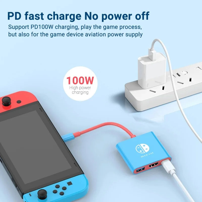 Portable Switch Docking Station TYPE-C Hub with HDMI and USB