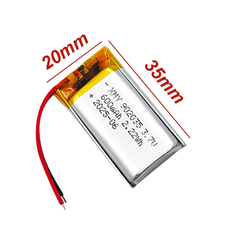 902035 3.7V 600mAh 1-15pcs Lithium Polymer LiPo Rechargeable