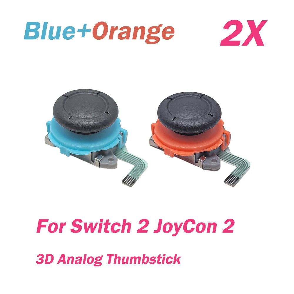 1/2pcs Blue Orange Thumbstick for Nintendo Switch 2 JoyCon 2 for NS2 Joy-Con 2 Replacement Left Right Button 3D Analog Joystick