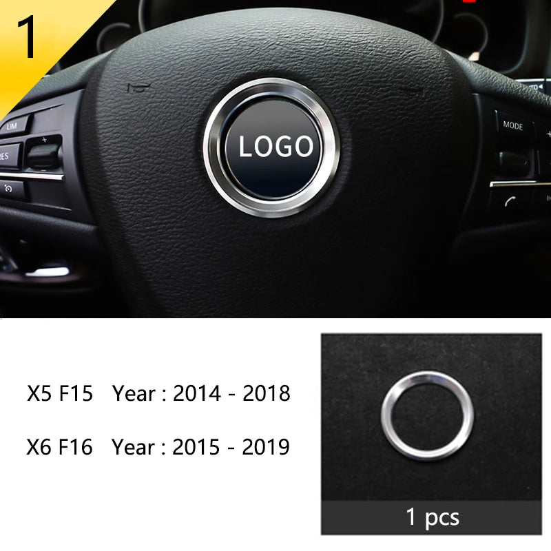 Chrome Car Styling Interior Button Panel Decoration Cover Trim Sticker frame For BMW X5 X6 F15 F16 2014-2019 Auto Accessories