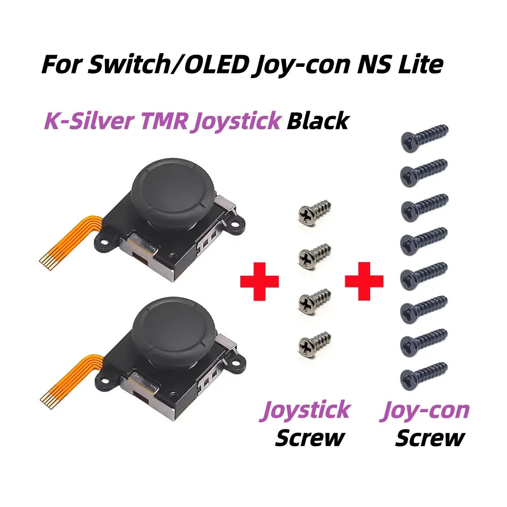 2/4/10pcs K-SILVER JS19 TMR Electromagnetic Joystick for Switch/NS OLED JoyCon NS Lite Replacement 3D Analog White ThumbStick