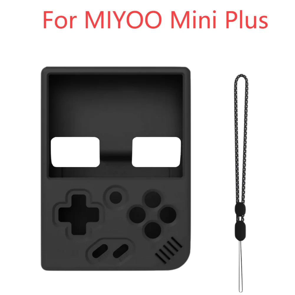 Protective Cover for MIYOO Mini Plus Game Console Silicone Case Gaming Console Sleeve Skin Anti-Slip with Lanyard for MIYOO Mini