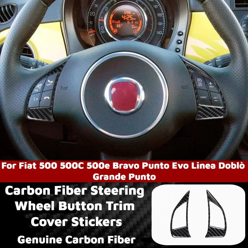 Carbon Fiber Steering Wheel Button Trim Cover Stickers For F