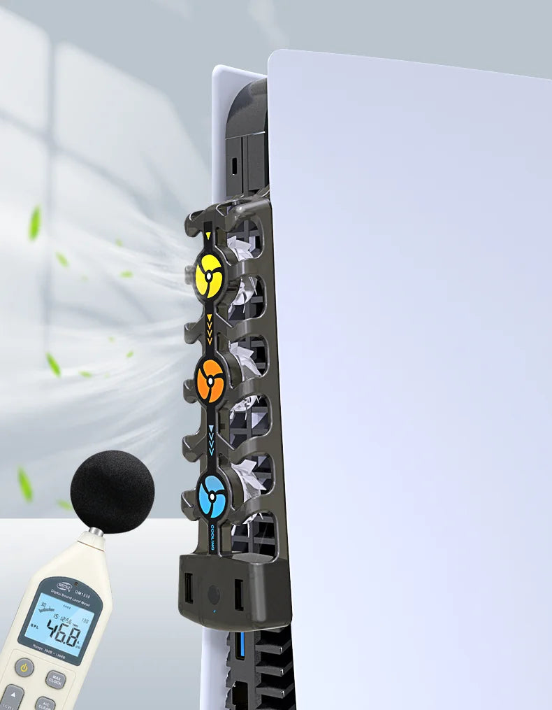 RGB Cooling Fan for PS5 Efficient Cooling System 3-Speed Qui