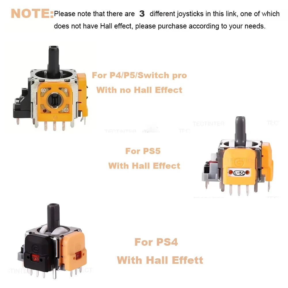 3D Analog Hall Effect Joystick For PS5/4/Slim/Pro Controller