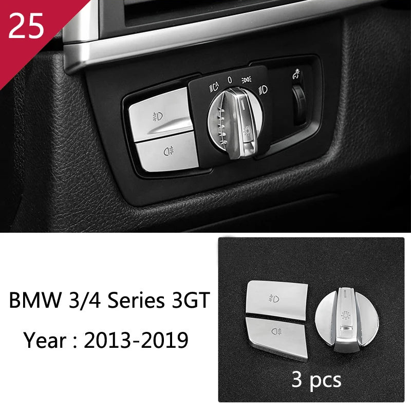 For BMW 3 4 Series 3GT F30 F32 F34 Car Styling interior Gearshift AC CD button Panel Door Armrest Decoration Cover Trim Sticker