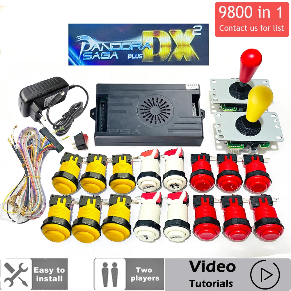 9800 in 1 Pandora Saga Box DX Special Plus DIY Kit 8 Way Joystick American Style Push Button Arcade Game Console Cabinet Bartop