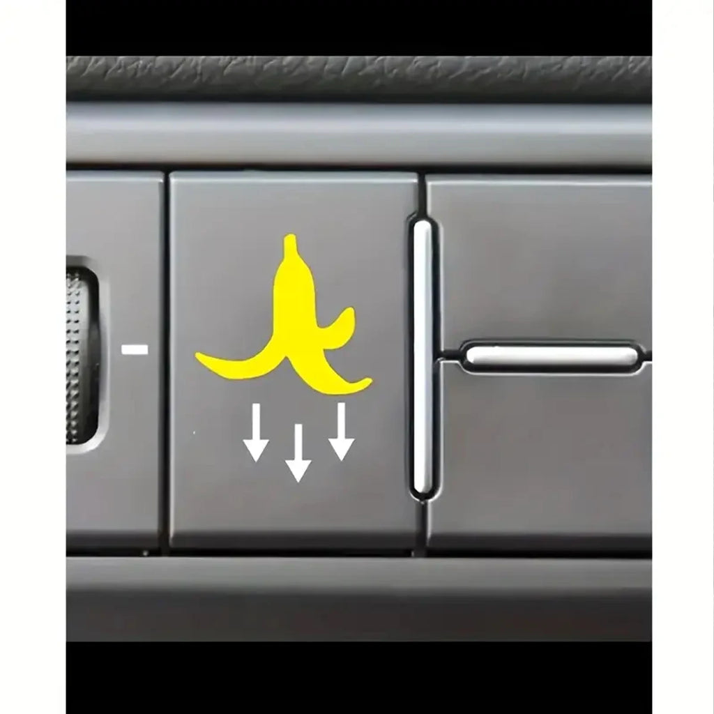 2 Pcs Car Stickers - Banana Peel Button Decals Waterproof PV