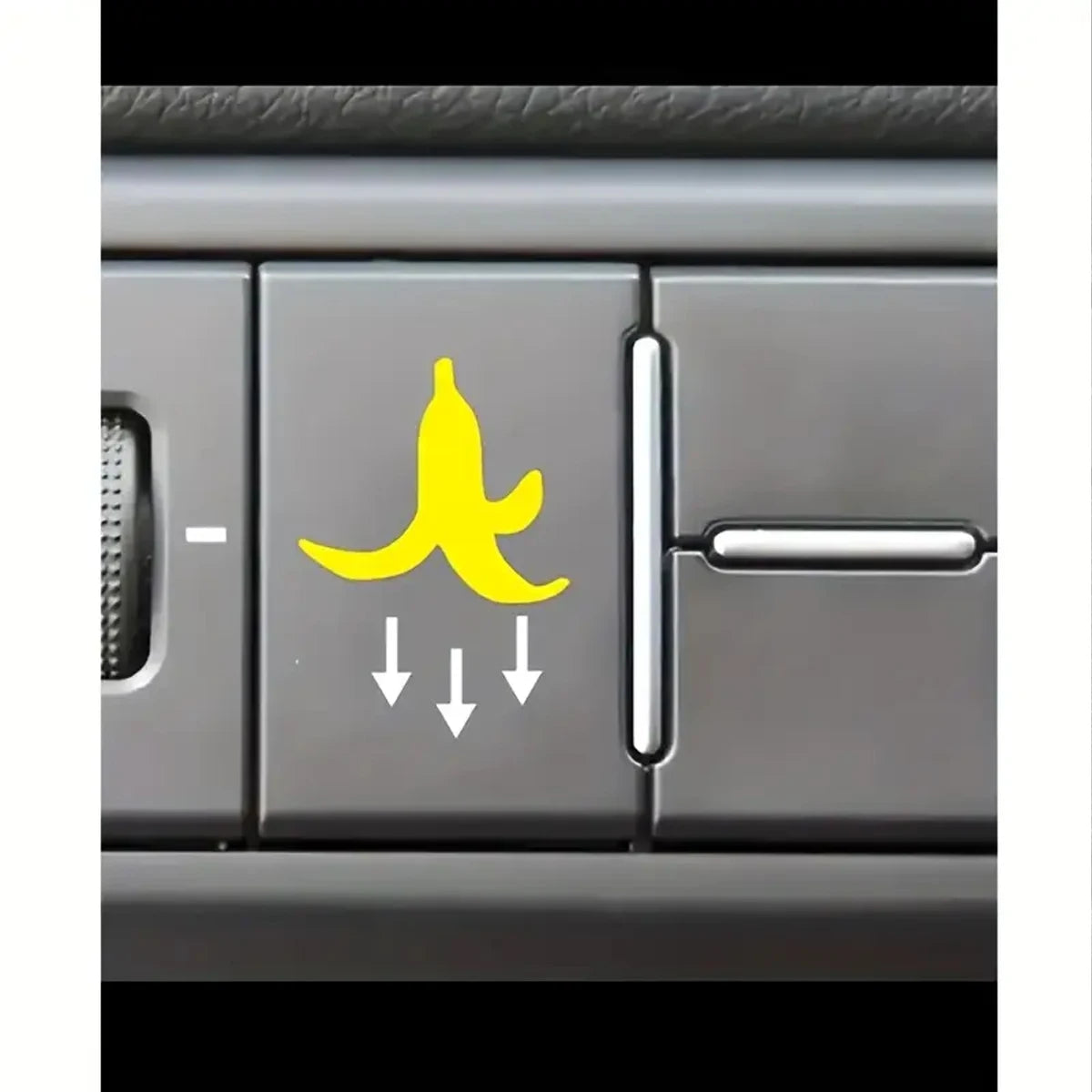 2 Pcs Car Stickers - Banana Peel Button Decals Waterproof PV