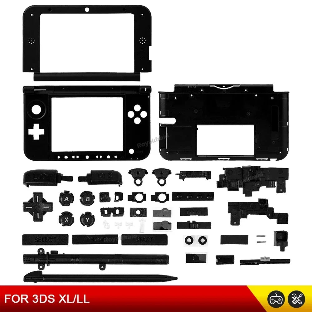 Replacement For 3DS XL LL Top & Bottom Middle Frame & Battery Case with Full Buttons & Pen Game Console Accessories