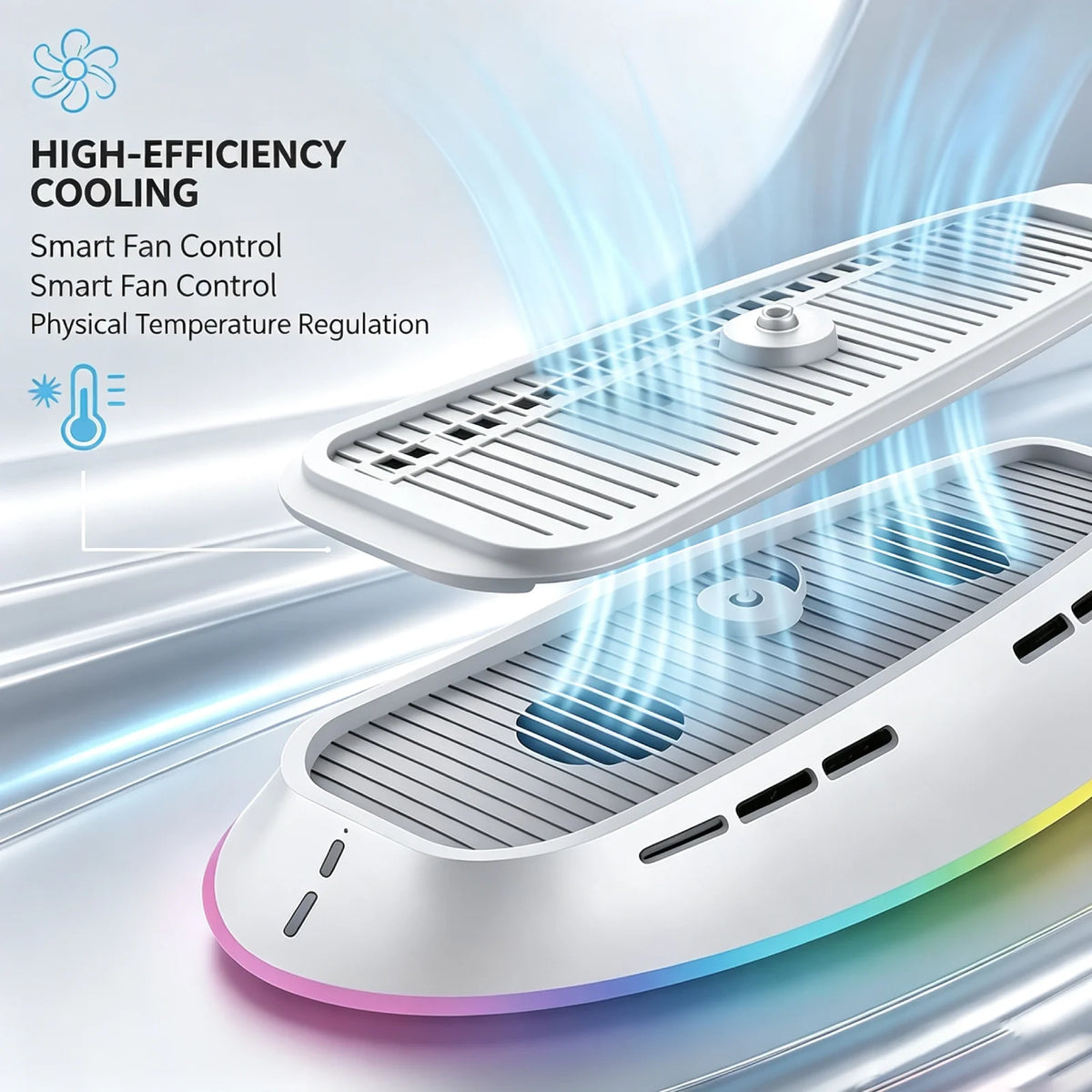 Dual Fan Cooling Station for PS5 PS5 Slim PS5 Pro RGB Consol