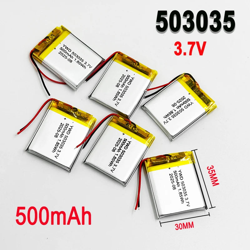 Rechargeable 503035 Li-Polymer Battery 3.7V 500mAh Replaceme
