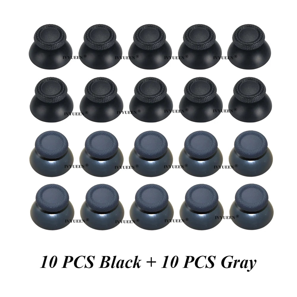 IVYUEEN 4-20 PCS Black Gray Thumbsticks Caps for PlayStation 5 PS5 DualSense Controller Analog Thumb Sticks Joystick Grip Cover