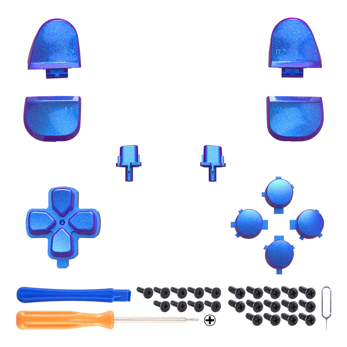 eXtremeRate Replacement D-pad R1 L1 R2 L2 Triggers Face Buttons Full Set Buttons For ps5 Controller BDM-030/040/050/060