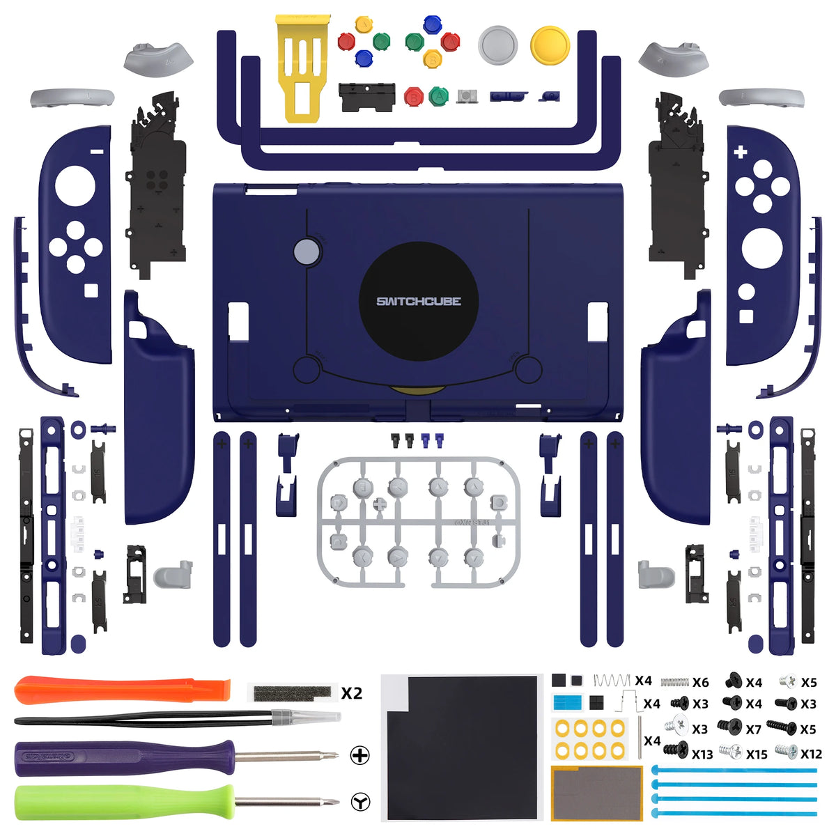 eXtremeRate Full Set Housing w/Buttons for Joycon 2 Replacement Shell Buttons for Nintendo Switch 2 - Classic SwitchCube Style