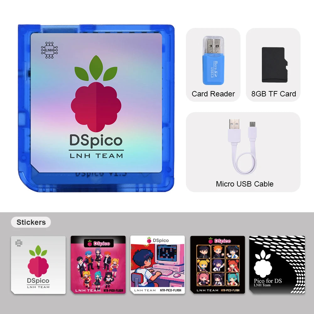 Colorful RP2040 Dspico Game Card Reader MicroUSB White PCBA for Nintendo NDS NDSL DSi 3DS NEW 3DS XL Consoles