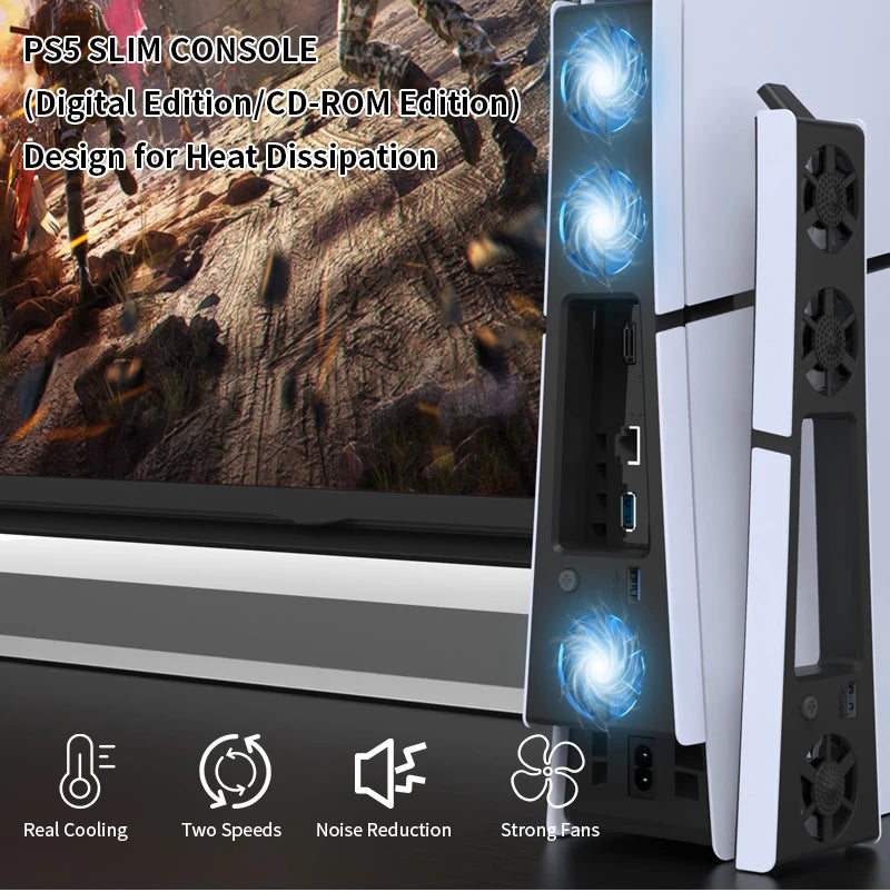 Gaming Cooler Fan Efficient Cooling System with LED Light No