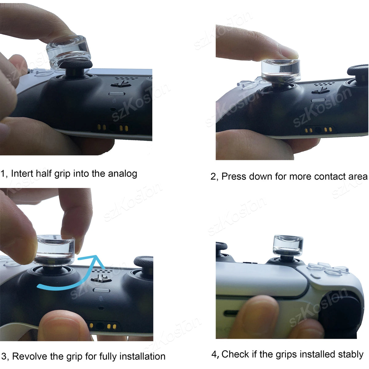 Clear Thumb Grips Caps for Switch 2 Pro Controller Anti-Slip