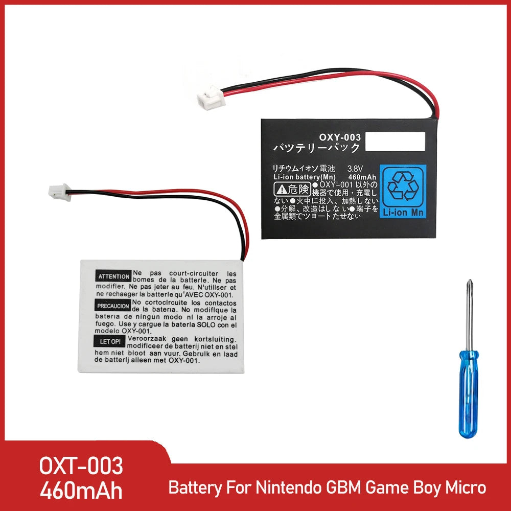 OXY-003 Battery for Nintendo GBM Game Boy Micro 460mAh 3.8V 