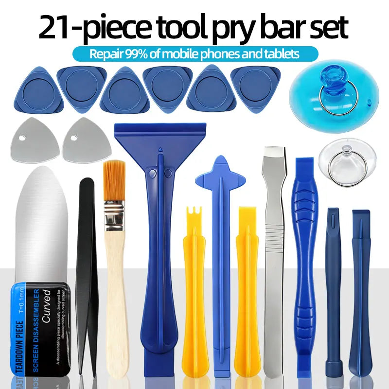 21Pcs Curved Screen Phone Repair Pry Bar Kit Mobile Tablet D