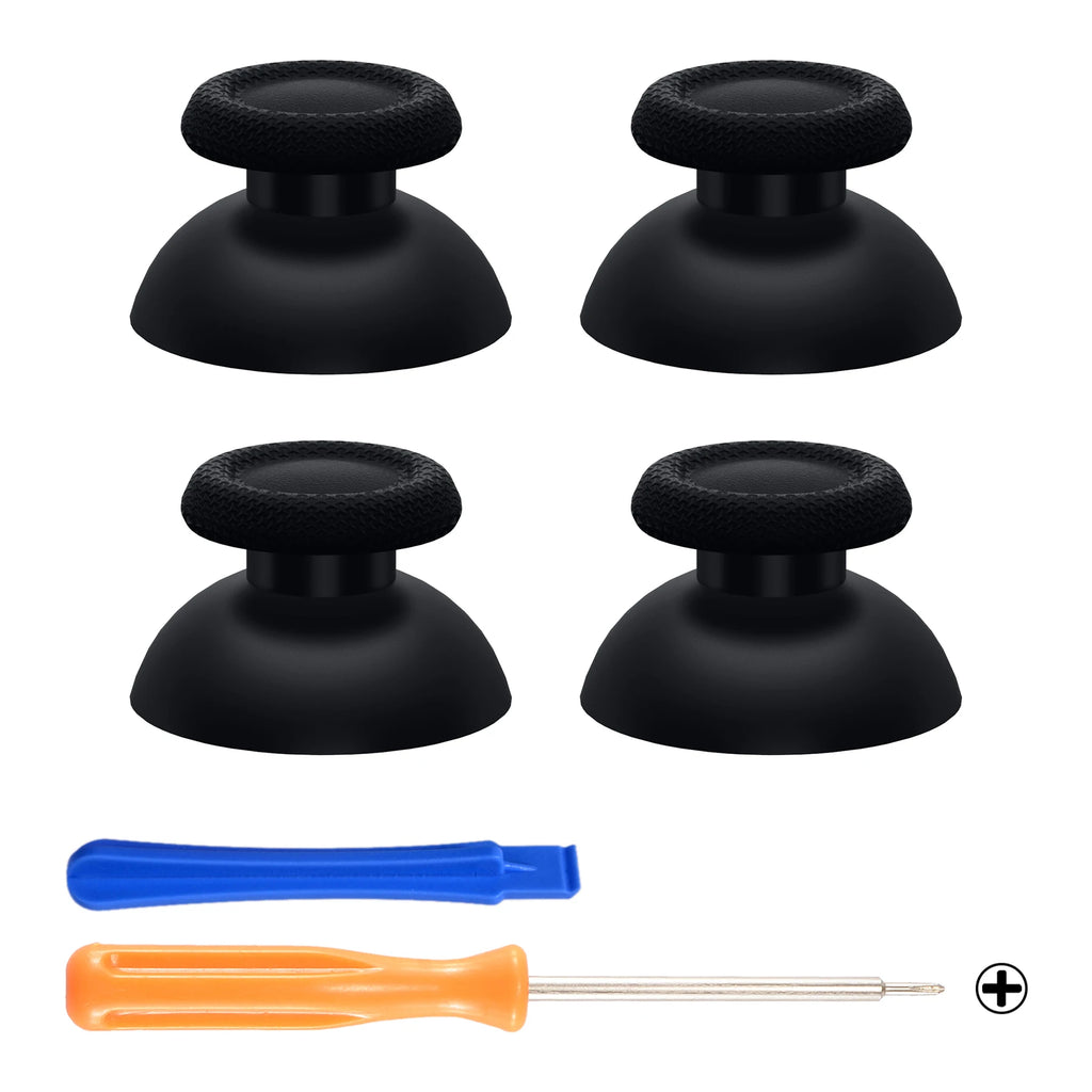 eXtremeRate Black 2 Pairs Universal Replacement Thumbsticks for PS5 for PS4 All Model Controllers Custom Analog Stick Joystick