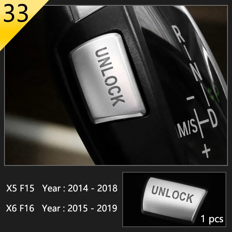 Chrome Car Styling Interior Button Panel Decoration Cover Trim Sticker frame For BMW X5 X6 F15 F16 2014-2019 Auto Accessories