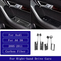 For Audi A6 S6 C6 2005-2011 Carbon Fiber Window Lift Control Button Panel Trim Cover Car Interior Accessories Decorative Sticker