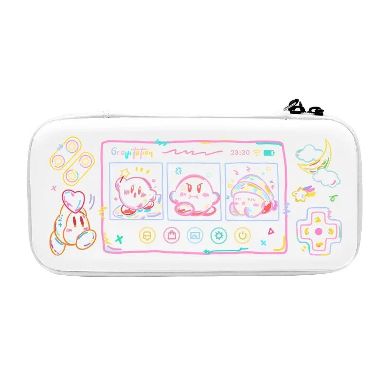 Switch Carrying Case Kirby White Portable Handle Hard Protec
