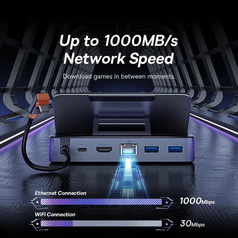 Baseus USB C Docking Station for Steam Deck Nintend Switch 6