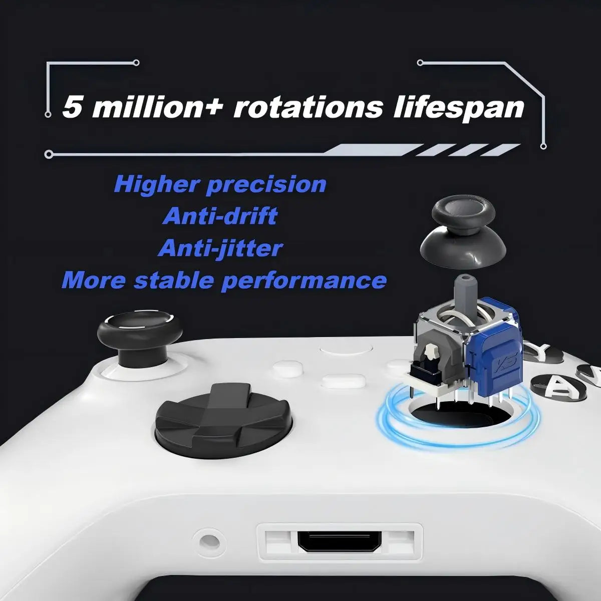 For PS5 PS4 XBOX Series Controller 3D Analog Thumbstick K-Si